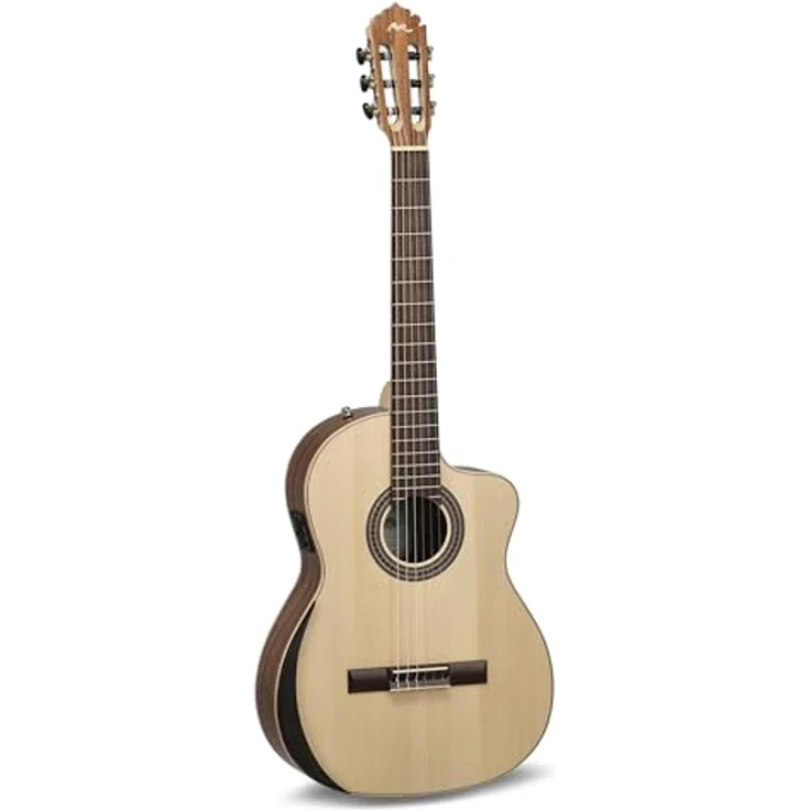 Manuel Rodriguez Ecologia Samba, 4/4 elektro-akustische Gitarre mit Cutaway, Boden und Zargen aus Nussbaum, Decke aus massiver europäischer Fichte, offenporig/seidenmatt – Bild 1