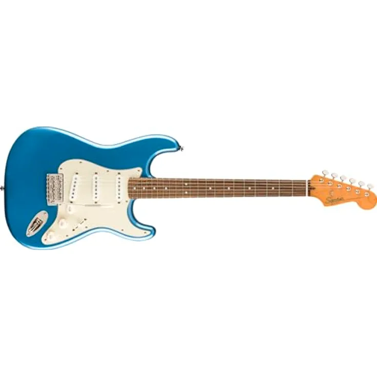 Squier Classic Vibe '60s Stratocaster, E-Gitarre mit Nato-Korpus, ahornhals und Lake Placid Blue Finish