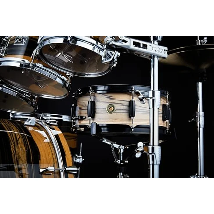 Tama 14"x5,5" Woodworks Snare - Zebrawood Finish, 8-schichtiger Pappelholzkessel mit schwarzer Kesselhardware – Bild 2
