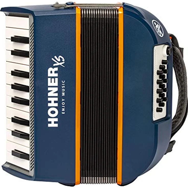 Hohner XS Accordion Piano, Piano-Akkordeon mit 15 Bässen, 21 Diskanttasten, ergonomische Konstruktion, blau – Bild 4
