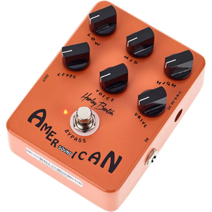 Harley Benton American TrueTone, Overdrive-Pedal für E-Gitarre mit 3-Band-EQ und True Bypass