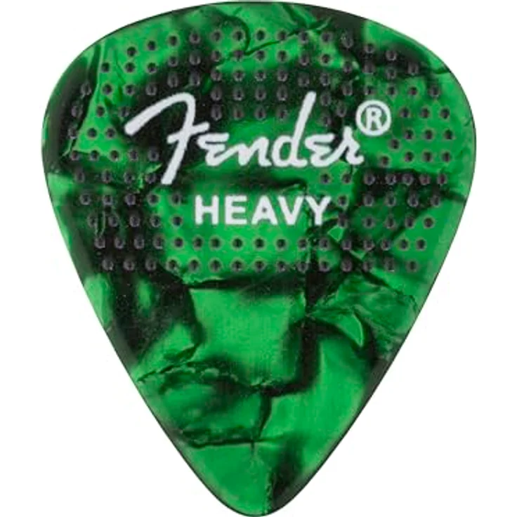 Fender 351 Dotted Celluloid Plektren, 12er Pack in verschiedenen Farben, Heavy, rutschfeste genoppte Oberfläche – Bild 4