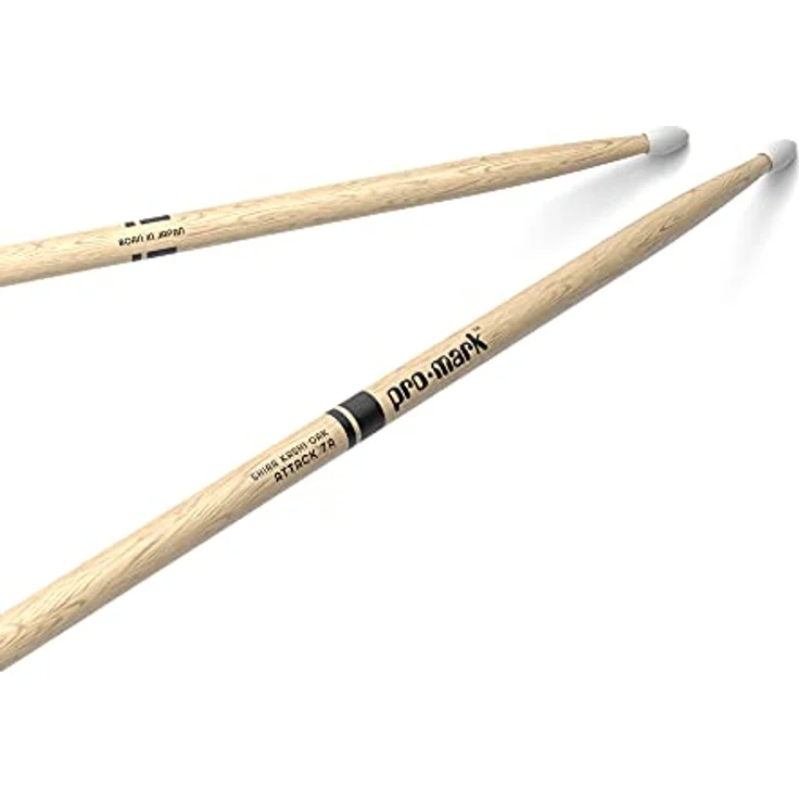 Pro Mark PW7AN 7A Classic Attack Drumsticks aus japanischem Eichenholz mit nylongepolstertem Kopf, 39,05 cm Länge, 1,30 cm Durchmesser – Bild 1