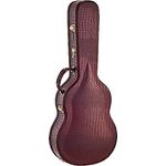 Ortega Classic Case OCCPRO, Gitarrenkoffer für klassik Gitarre, 15mm Samt Polsterung, braunes Croco Design, integriertes Hygrometer, Vintage Hardware mit Zahlenschloss