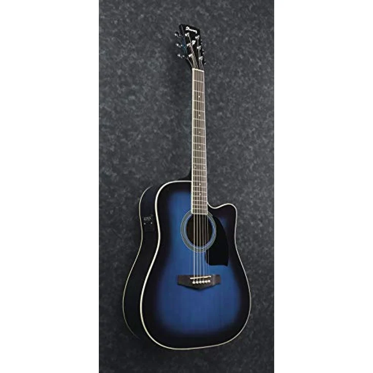 Ibanez Performance Series PF15ECE-TBS, Full Size Elektro-Akustikgitarre mit Nyatohkorpus und Fichtendecke, Cutaway, Trans Blue Burst – Bild 3