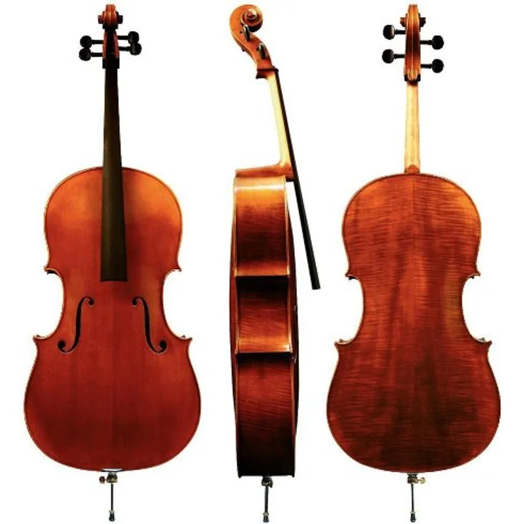 Gewa Maestro 6 Antique Cello 4/4, vollmassives Cello mit Ebenholzgriffbrett, antike Spiritus Handlackierung und Larsen Aurora Saiten – Bild 2