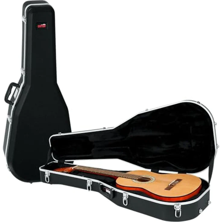 Gator GC-Classic Guitar ABS Case, Gitarrenkoffer für klassische Gitarren mit Alu-Schließprofil, EPS-Schaumpolster und Zubehörfach, schwarz – Bild 1