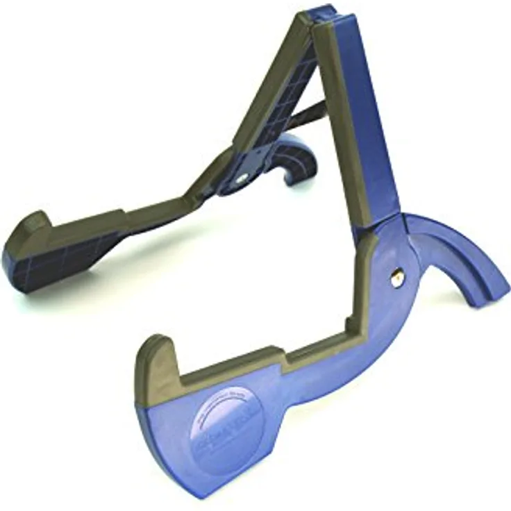 Cooperstand DuroPro Blue, faltbarer Gitarrenständer für Western-/Konzert-/E-Gitarre, ABS mit Neoprenpolsterung, platzsparend, Farbe: Blau