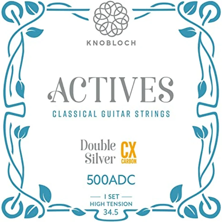 Knobloch Strings Double Silver Carbon CX 500ADC, Gitarrensaiten Satz für Konzertgitarre, High Tension, Carbon Diskant und Double Silver Bass, made in Spain – Bild 1