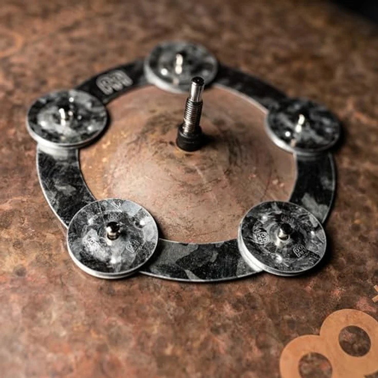 Meinl DCRING Dry Ching Ring, 6 Zoll Tambourine mit 5 Paar Zinkschellen, passend für Hi-Hats und Becken, aus Stahl – Bild 13