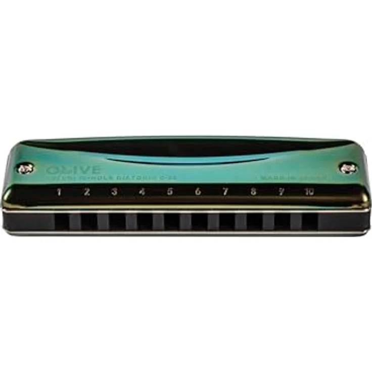 Suzuki C-20 Olive Mundharmonika, LowF Stimmung, Komposit Kanzellenkörper, Edelstahl Deckelplatten, inkl. Etui, oliv-grün – Bild 1