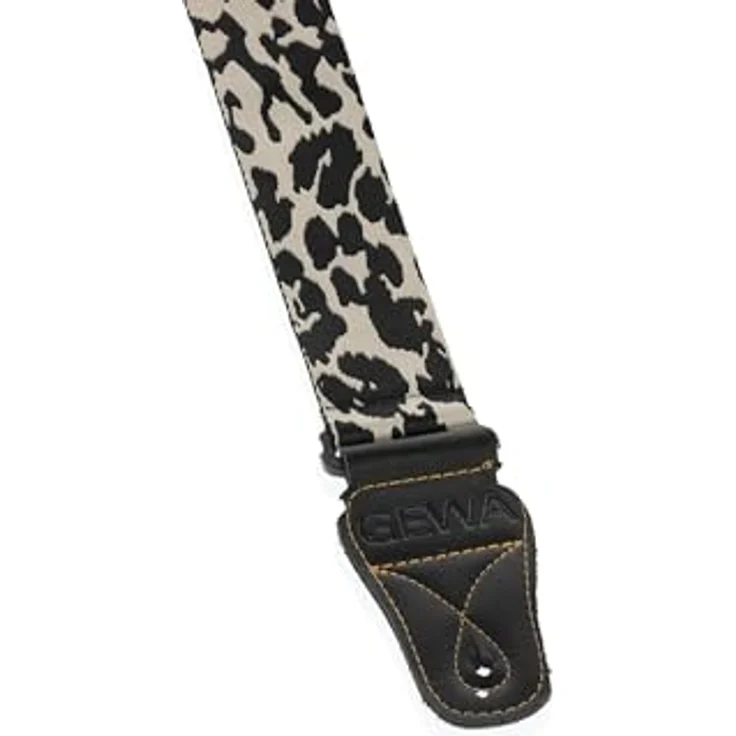 Gewa Guitar Strap Animal Edition Panther, Gitarrengurt aus Nylon, verstellbar von 89 bis 147 cm, breite 50 mm, mit speziellen Lederenden und Verstärkungsnaht – Bild 3