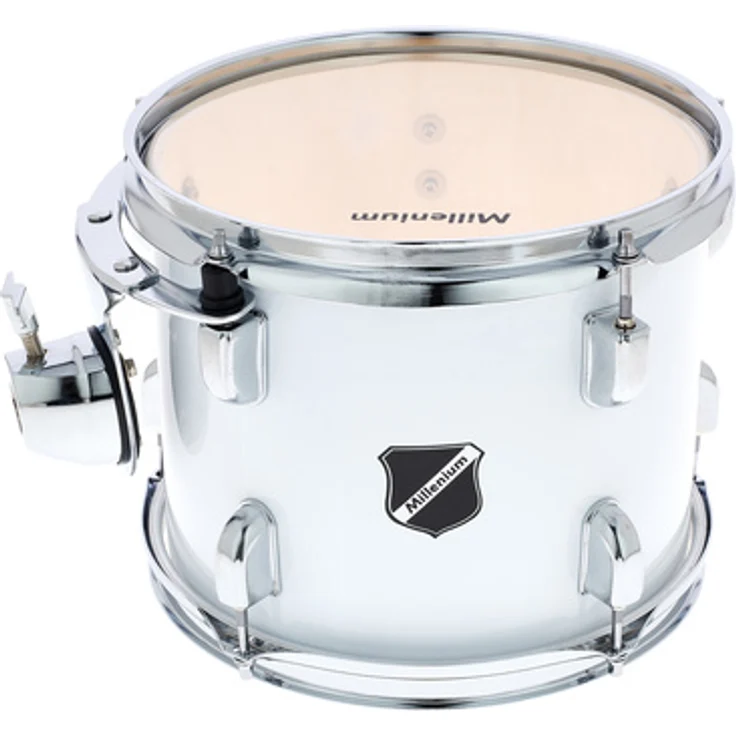 Millenium Focus 10"x8" Tom Tom, folienbezogener Kessel in Weiß mit chrom Hardware