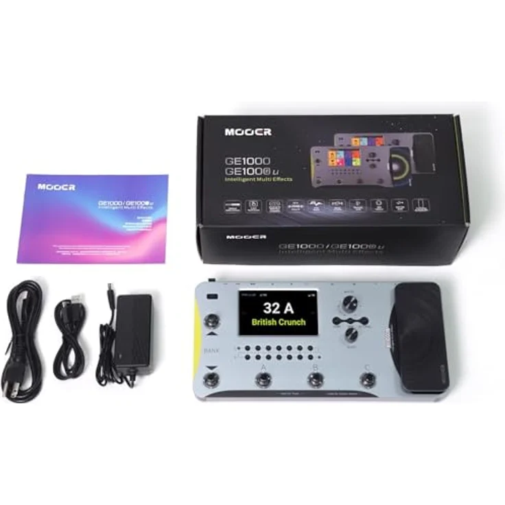 Mooer GE1000, Gitarren-Multieffektprozessor mit 255 User Presets, 5-Zoll-Touchscreen, USB Audio Interface und integrierter Drum Machine – Bild 4