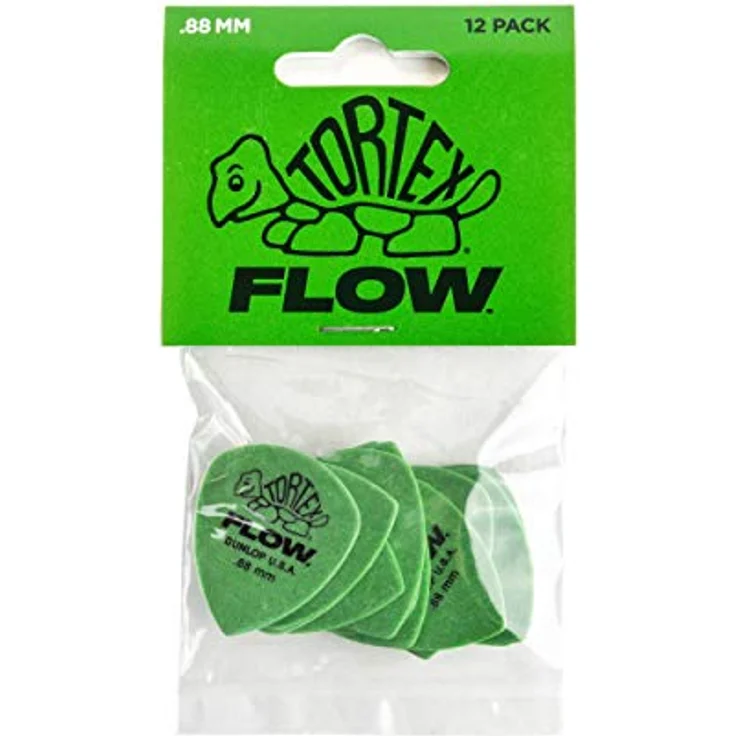 Dunlop Flow Standard Pick Set 0,88 mm, 12 Stück Plektren in Grün, langlebig mit scharfer Spitze für Präzision – Bild 4