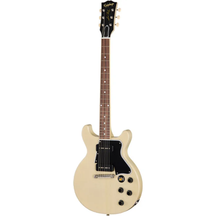 Epiphone IGC 1960 LP Special DC R TVW, E-Gitarre mit Mahagoni-Korpus und P-90 Tonabnehmer, Farbe: TV White