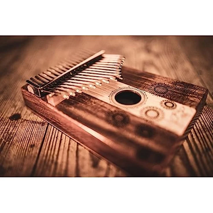 Sonic Energy Schallloch Kalimba KL1706H – C-Dur, 17 Töne aus Ahorn- und Akazienholz – Inkl. Etui, Leinentasche, Stimmhammer und Poliertuch, ideal für Meditation und Yoga – Bild 4