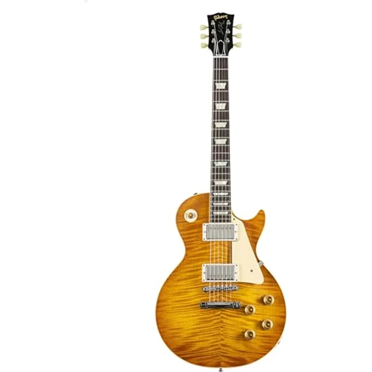 Gibson Les Paul 59 Dirty Lemon VOS, E-Gitarre mit geflammter Ahorn-Decke, massiven Mahagoni-Korpus und Custombucker AlNiCo III, Farbe: Dirty Lemon – Bild 2