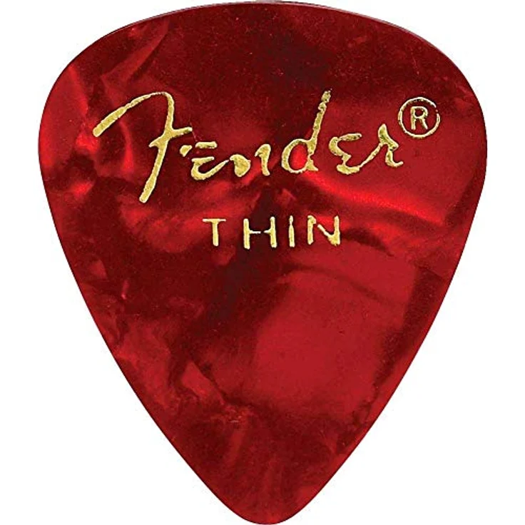 Fender Premium Celluloid Picks 351 RM, 12er Pack Gitarrenplektren, klassisches Zelluloid, dünn, Rot Moto – Bild 2