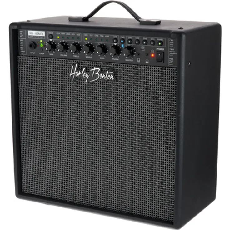 Harley Benton HB-40MFX, E-Gitarren Modelling Combo mit 40 Watt, 5 Amp-Voicings, Multi-FX DSP und Bluetooth Audioempfänger
