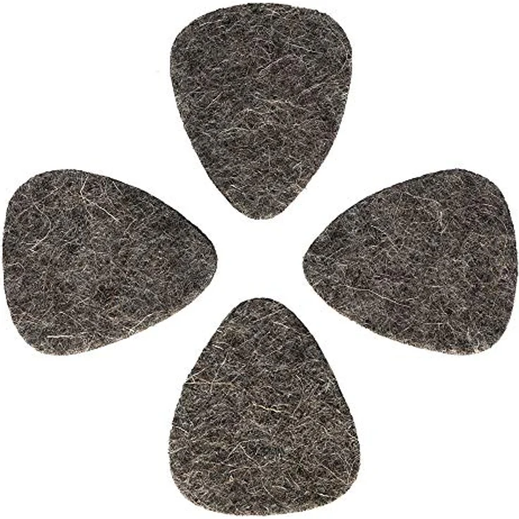 Timber Tones Felt Tones Mixed Ukulele, Metall Dose mit 4 hochwertigen Woll-Filz Plektren in Natur, Grau, Braun und Schwarz – Bild 5
