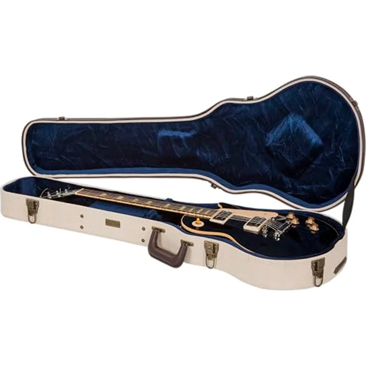 Gator Journeyman SC Electric Guitar, Koffer für Single Cut E-Gitarre, Sackleinen mit antiken Messingbeschlägen, beige – Bild 7