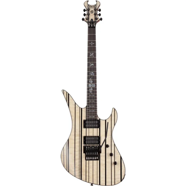 Schecter Synyster Std Plus FR, Heavy-Style E-Gitarre mit Mahagoni-Korpus und Ebenholz-Griffbrett, Gloss Natural