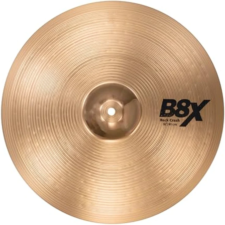 Sabian 16" B8X Rock Crash, Schlagzeugbecken aus B8 Bronze mit gehämmerter Glocke und warmem Sound, natural Finish – Bild 2