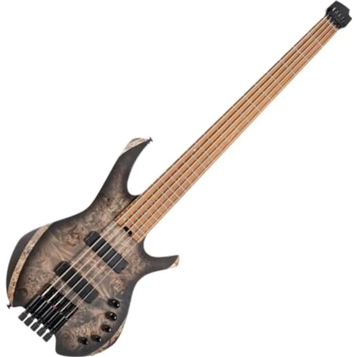 Cort Artisan Space 5 SDB, 5-saitiger Headless E-Bass mit Ahorn Korpus, 24 Bünden, Bartolini MK-1 Tonabnehmer, aktivem 3-Band EQ, Farbe Star Dust Black