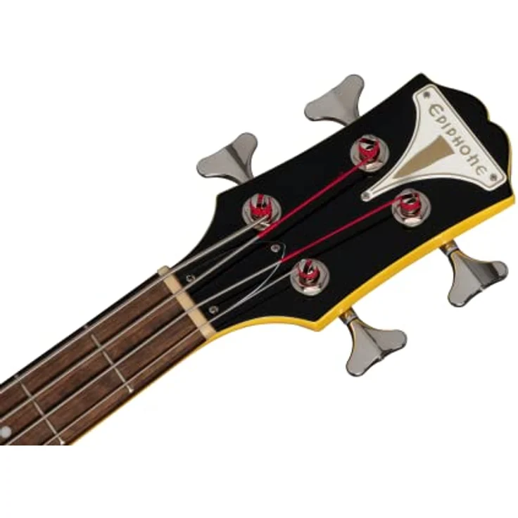 Epiphone Newport Bass, E-Bass mit Mahagoni-Korpus, Indian Laurel Griffbrett, 20 Bünde, Sunset Yellow – Bild 4
