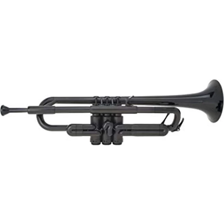 PINSTRUMENTS pTrumpet B Trompete schwarz, Bb-Trompete aus ABS-Kunststoff mit 2 Mundstücken und patentiertem Polymer Mundrohr – Bild 2
