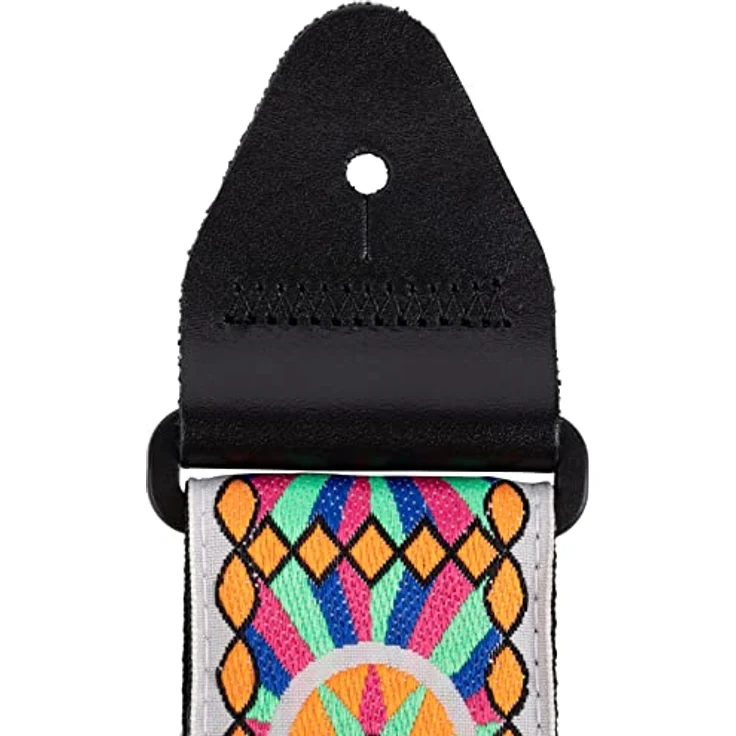 Ernie Ball Candy Sun Jacquard Strap, E-Gitarrengurt aus strapazierfähigem Polypropylen mit Leder-Enden, Extra lang 104-182 cm, Farbe: Candy Sun Jacquard – Bild 2