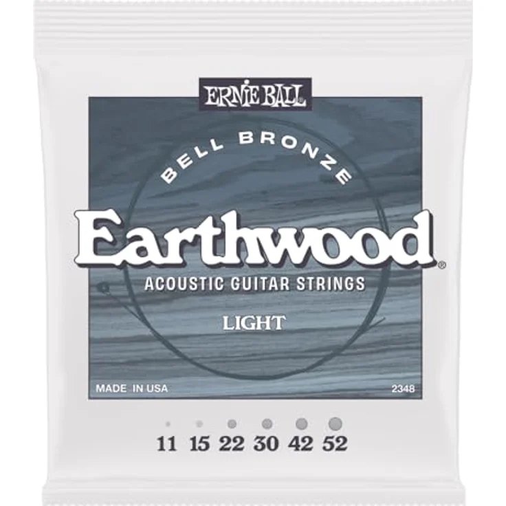 Ernie Ball Light Earthwood Bell Bronze Gitarrensaiten, Westerngitarre 11-52, kraftvoller Klang mit verbesserter Resonanz und Sustain, inspiriert von Glockenlegierungen – Bild 1