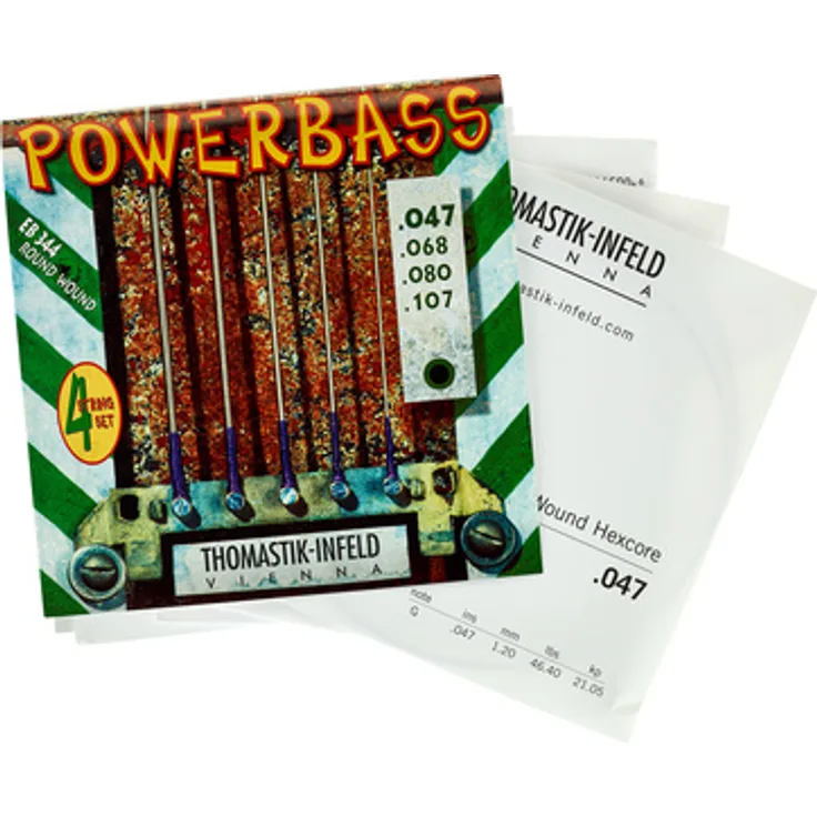 Thomastik EB344 Power Bass, E-Bass Saiten Satz mit Stärken 047-107