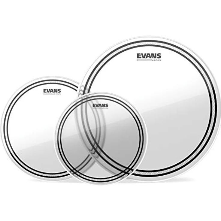 Evans ETP-EC2SCLR-F EC2S Clear Tom Pack, 2-lagige Schlagzeugfelle, 10 Zoll, 12 Zoll, 14 Zoll mit Sound Shaping Technology und langer Haltbarkeit – Bild 1