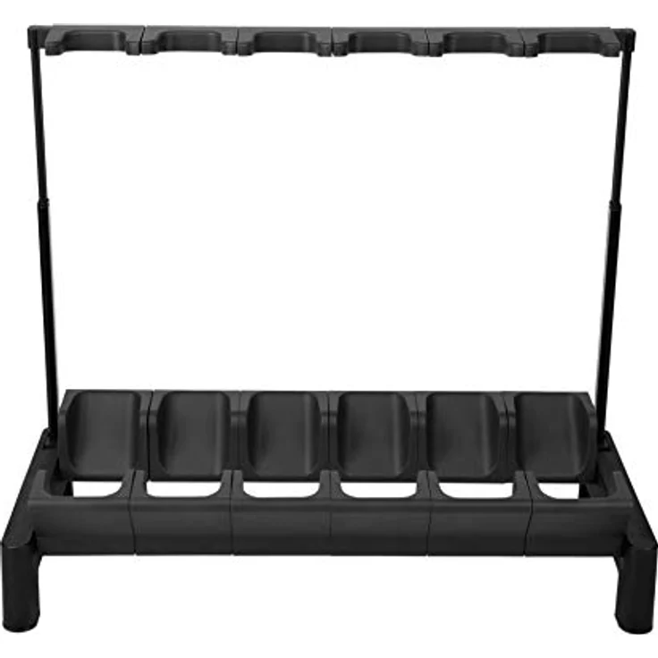 Rockstand RS 20866 6 E-Guitar Stand, Mehrfach-Gitarrenständer für bis zu 6 E-Gitarren oder E-Bässe, klappbar, schwarz mit anthrazitfarbenen Softpads – Bild 3