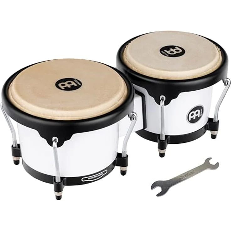 Meinl HB50WH Bongo Bright White, 6,5" Macho & 7,5" Hembra, ABS Kunststoff, handselektierte Wasserbüffelfelle, inklusive Stimmschlüssel – Bild 1