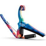 Kyser Quick-Change Capo Tie Dye, Kapodaster für Akustikgitarre, leichte Aluminiumausführung, einfach zu bedienen, Made in USA