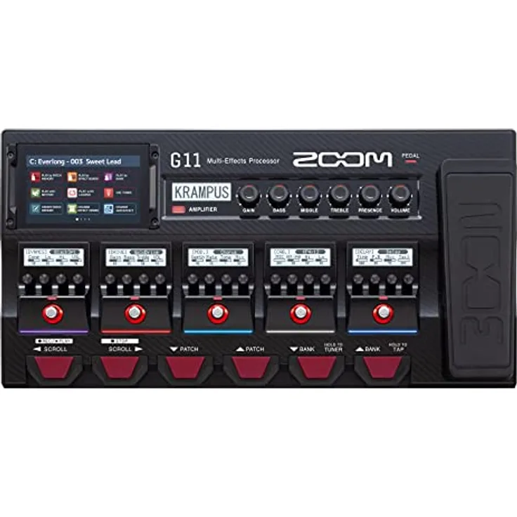 Zoom G11 Multi-Effekt Prozessor für Gitarristen, Touchscreen, Amp-Modeling, Verstärker-Bedienelemente, komplettes Pedalboard & Audio-Interface