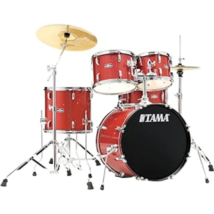 Tama Stagestar 20 5-pcs Kit CDS, Schlagzeugset in Candy Red Sparkle mit 20"x16" Bass Drum und Meinl BCS Beckensatz