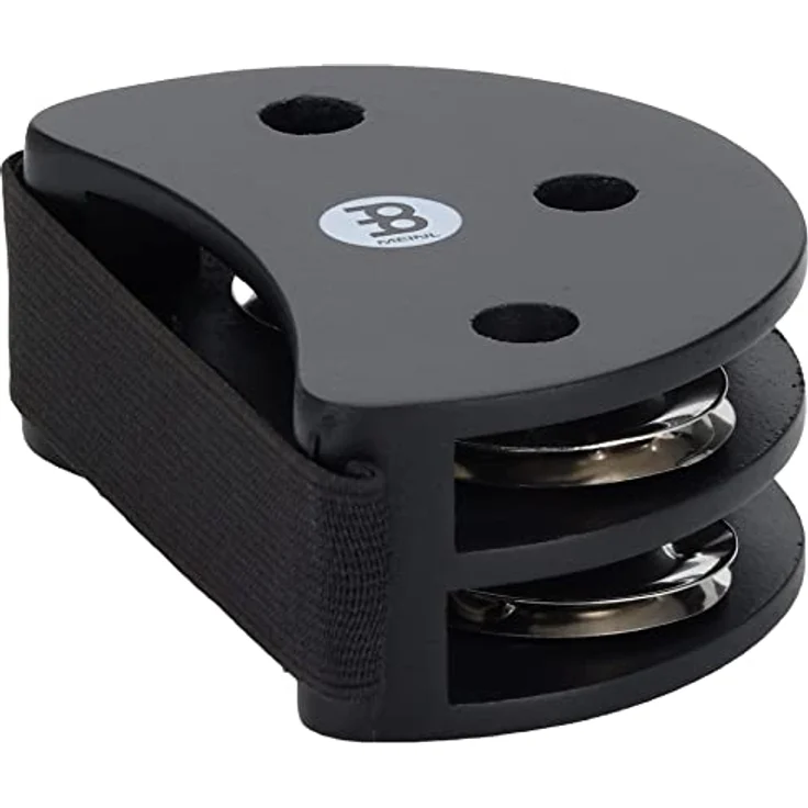 Meinl FJS2S-BK Foot Tambourine, ergonomisches Holz-Tambourin mit Edelstahl-Jingles, schwarz – Bild 4