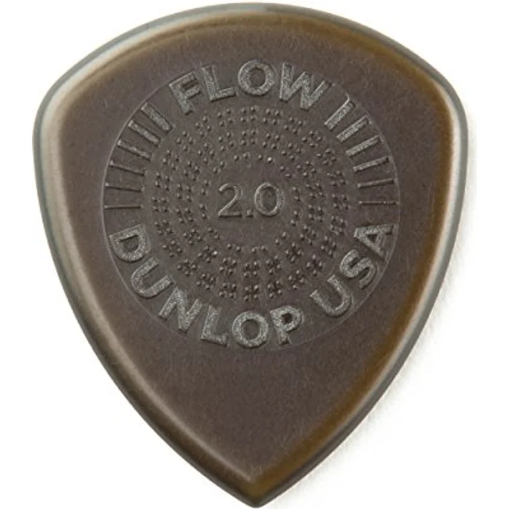 Dunlop Flow Standard Picks 2.00 mm, Plektren mit pointierter Spitze und low-profile Grip, 6 Stück, Ultex, Made in U.S.A. – Bild 3