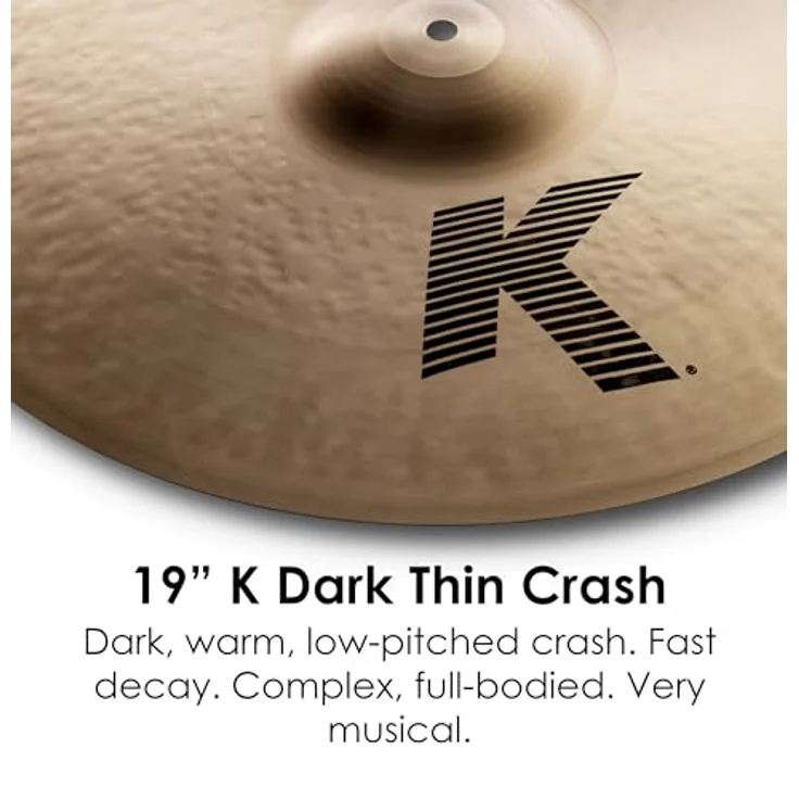 Zildjian 19" K-Serie Dark Crash Thin, Schlagzeugbecken mit dunklem, warmem Sound und schnellem Sustain – Bild 3