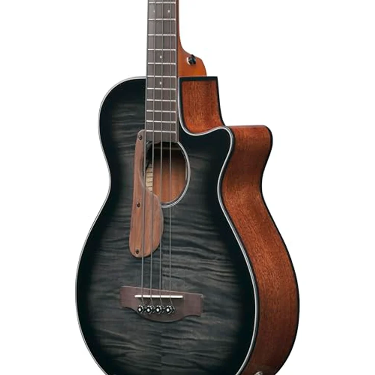 Ibanez AEGB25E-TKH, Akustikbass mit Cutaway und Tonabnehmer, transparent black sunburst high gloss top – Bild 5