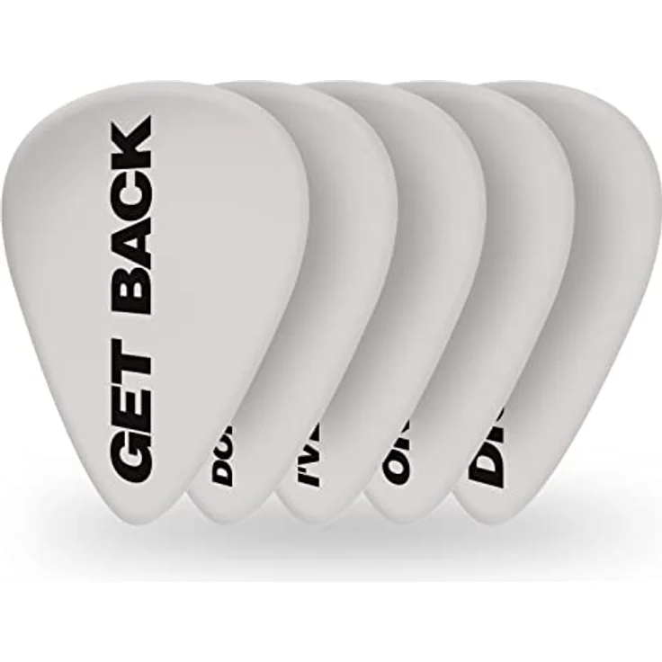 Daddario Beatles Get Back Picks Medium, Plektrum Set mit 10 Stück, Stärke 0,70mm, bedruckt mit Songs der Beatles – Bild 1
