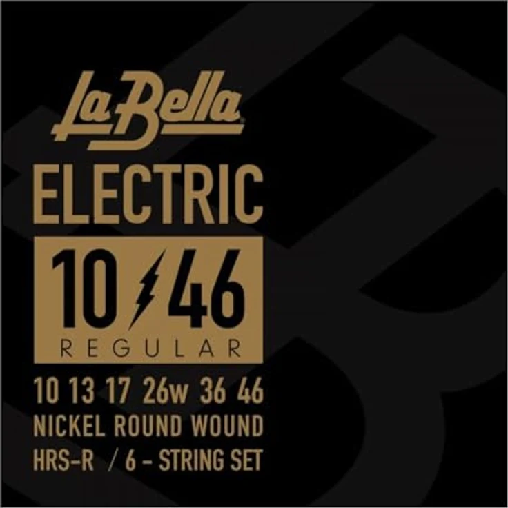 La Bella HRS-R E-Gitarrensaiten, Medium Tension, Nickel Plated Steel, Round Wound, 6-Saiter Set, .010-.046, Made in USA – Bild 1