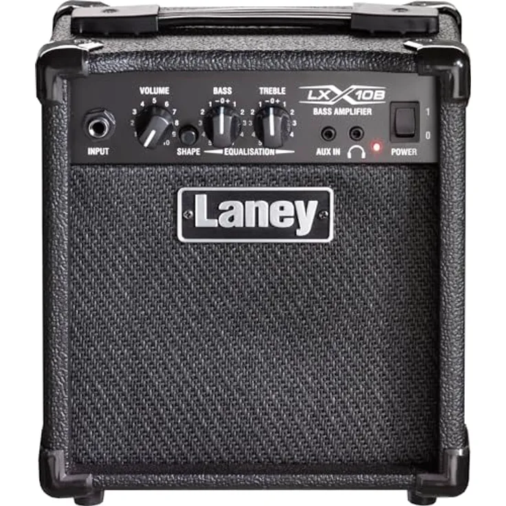 Laney LXB Series LX10B, Bass Guitar Combo Amp mit 10W Leistung und 5 Zoll Woofer, schwarz/red