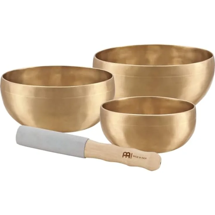 Sonic Energy Klangschalen Set Universal Series – 3-teilig, 500/700/750 g, inkl. Hülle, Filzring & Reiber für Meditation & Klangheilung