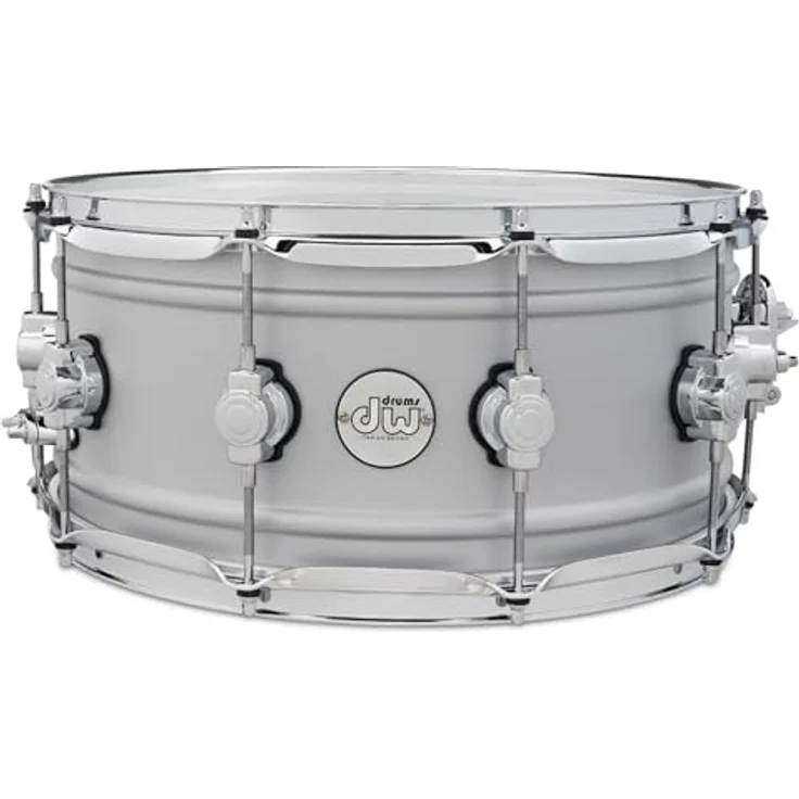 DW 14"x6,5" Design Aluminium Snare Drum, 1mm Wandstärke, mattes Finish, MAG Snare Abhebung, Triple Flanged Spannreifen, True Pitch Spannschrauben, DW Remo Felle – Bild 1