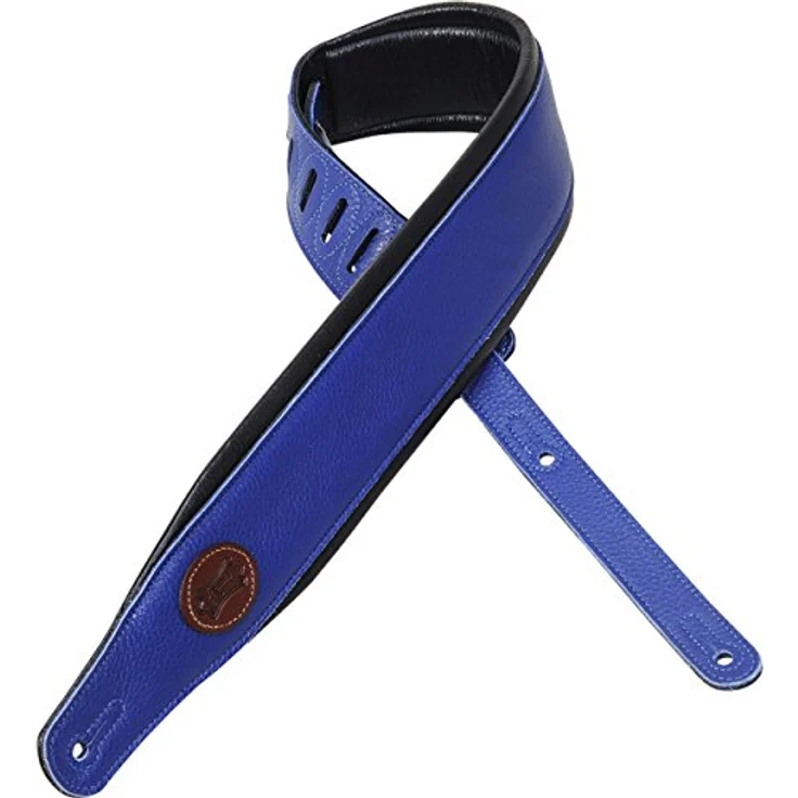 Levys Padded Garment Leather Strap MSS2-BLU, Gitarrengurt aus Bekleidungsleder, blau, verstellbar von 94 cm bis 130 cm, 3 Zoll breit – Bild 2